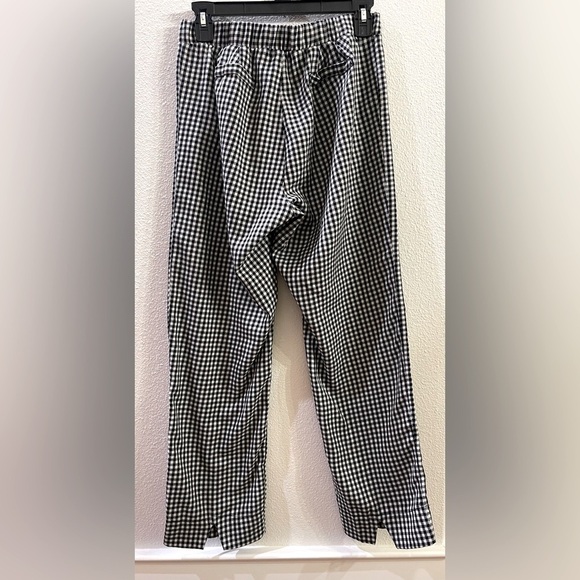 Luna Chix Black & White Gingham Trouser Ankle Pants Size L Back Ankle Slit - Picture 3 of 6